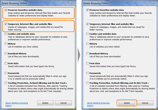 Clearing your cache